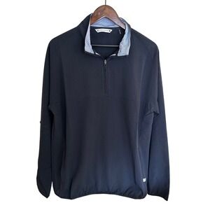 7 Diamonds Oxygenate Quarter Zip Pullover Navy Blue Mens Medium SPV-1026 NWOT